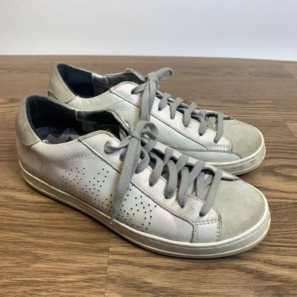 P448‎ John Sneakers Women's Size 7.5/EU38 White Low Top Shoes
